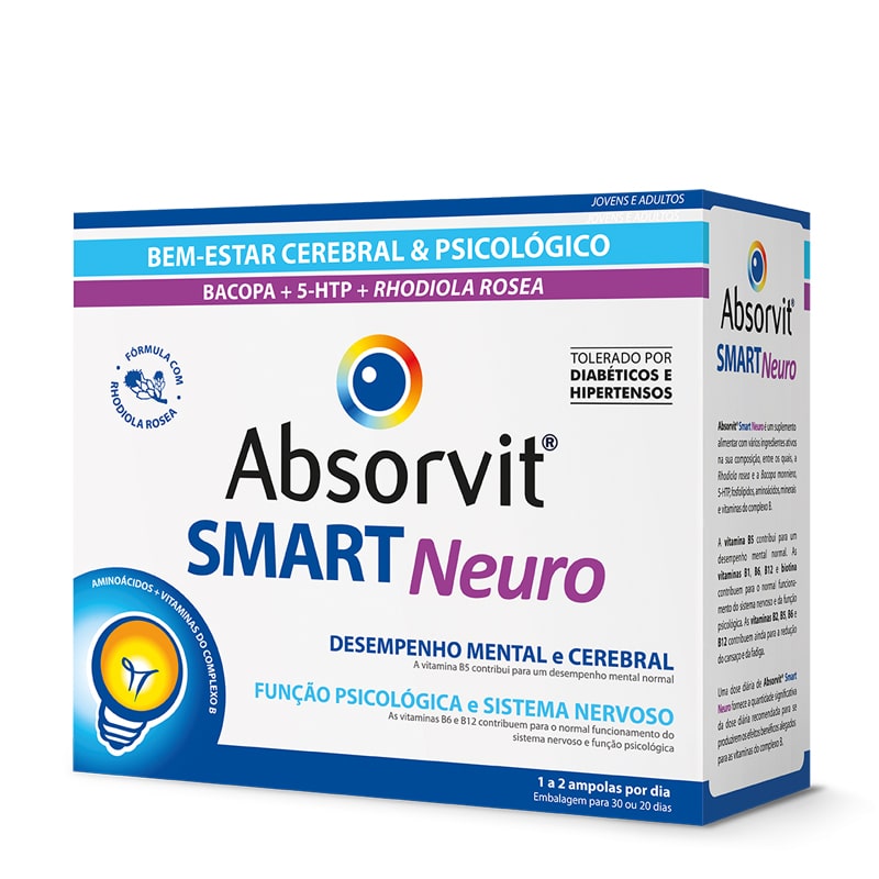 Absorvit Smart Neuro - Tónico Cerebral 30 ampolas