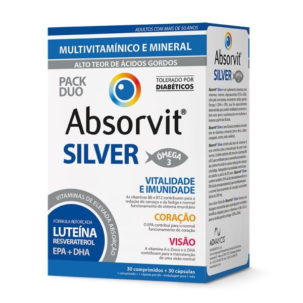 Absorvit Silver Multivitamínico com Alto Teor de Ácidos Gordos 30 dias