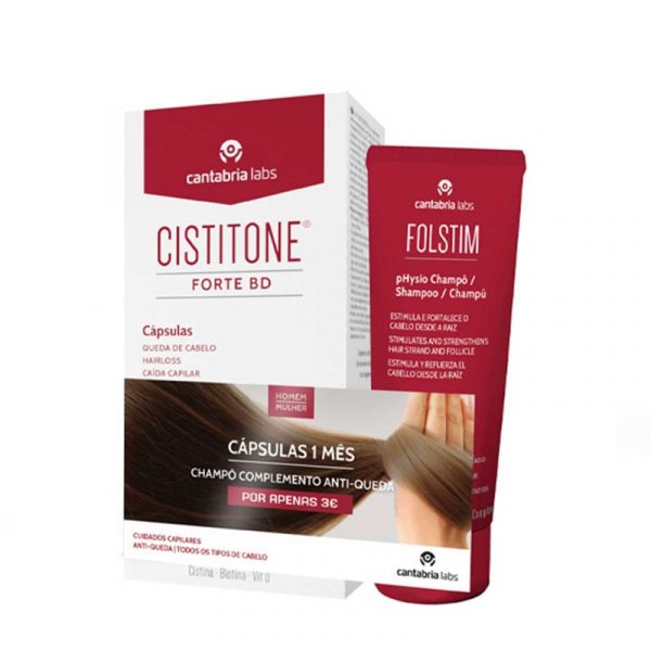 Cistitone Forte BD 60 cápsulas pack champo folstim fisio por 3