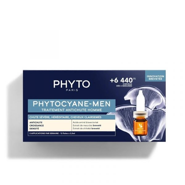 Phyto PHYTOCYANE QUEDA DE CABELO SEVERA HOMEM 12 ampolas x5ml